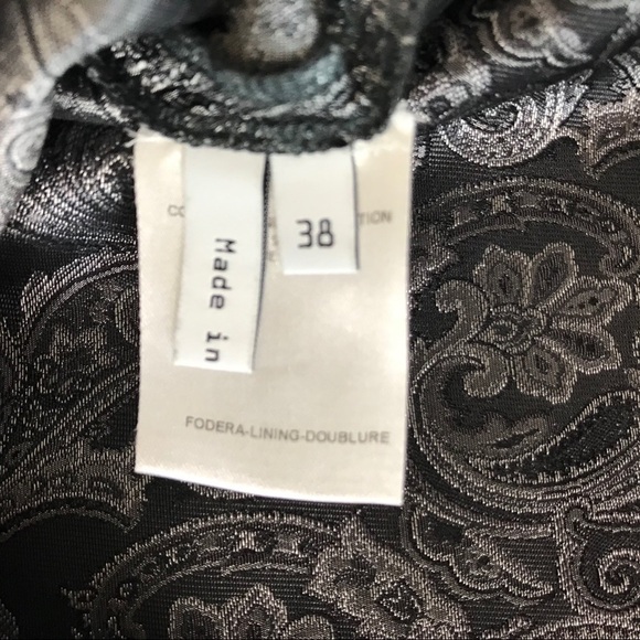 Balenciaga Paris Women’s Black and Silver Silk Printed Pencil Skirt Size 38 - Picture 4 of 9